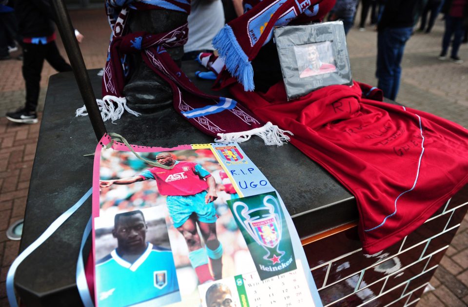 Fans paid their respects to Ugo Ehiogu ahead of the Aston Villa vs Birmingham match