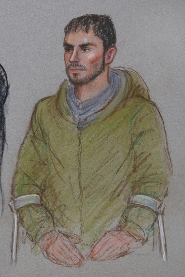  Collins, 24, was wearing a green hoodie and walking with crutches at court