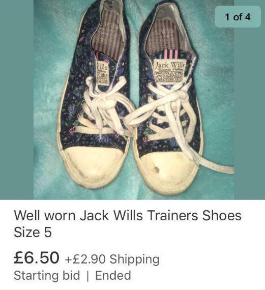  Amy put her old Jack Wills trainers online for sale hoping to make some cash