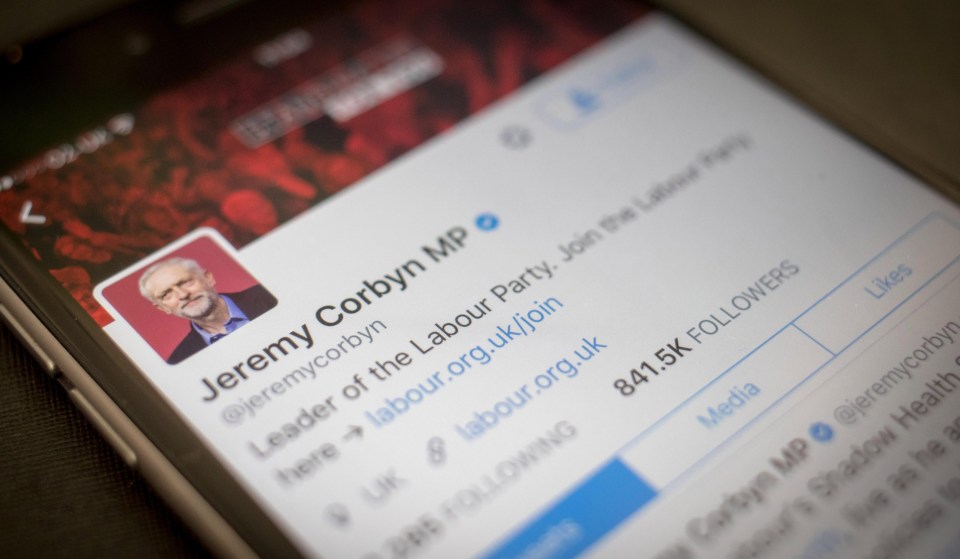 Jeremy Corbyn is also doing well on Twitter – with thousands of followers