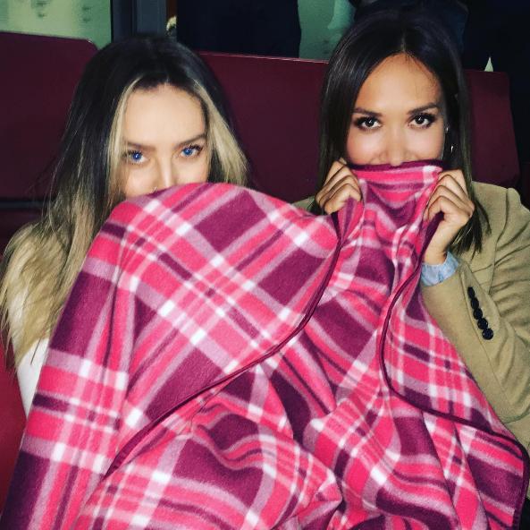  Perrie cheered on Arsenal with Myleene Klass at The Emirates earlier this year