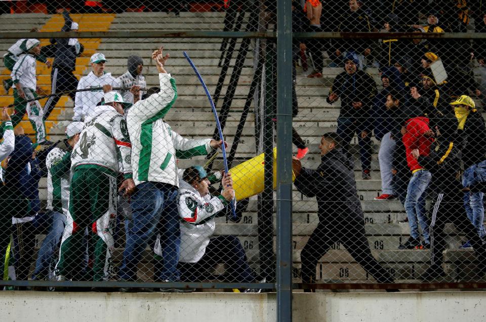  Violence also erupted in the stands following the Copa Libertadores clash between Penarol and Palmeiras