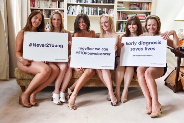  With a little help from her friends, Sara Kiwan King, her sister Sarah James, Caroline Townsend, Lynn Strathdee and Nicola Darling, Deborah posed up bearing these important messages