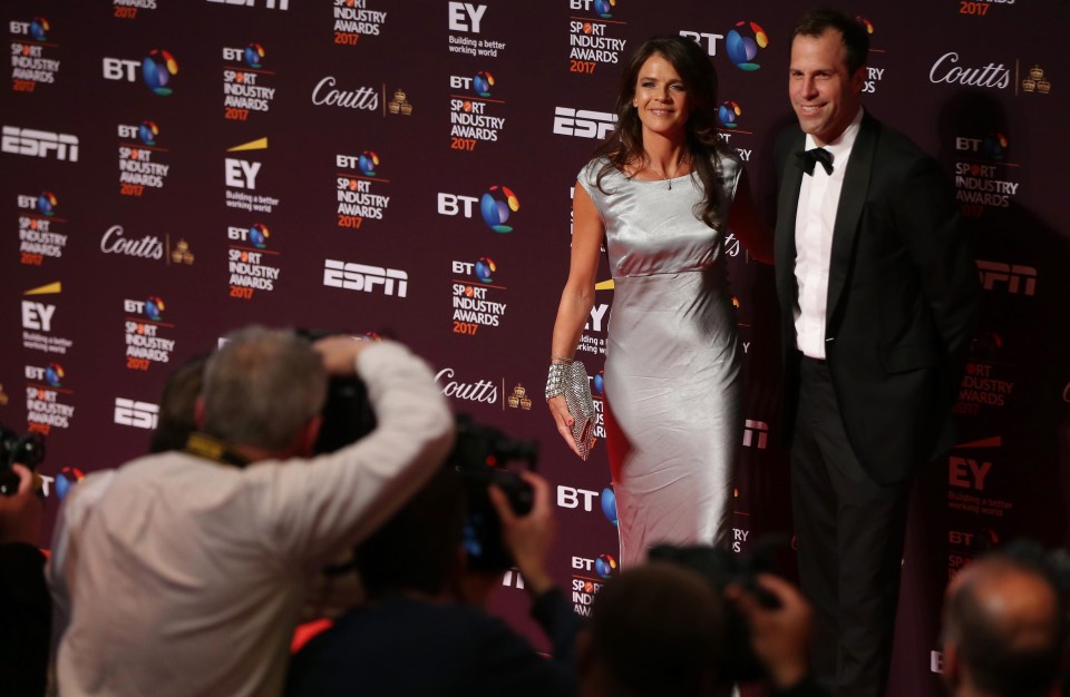 British tennis stars Annabel Croft and Greg Rusedski