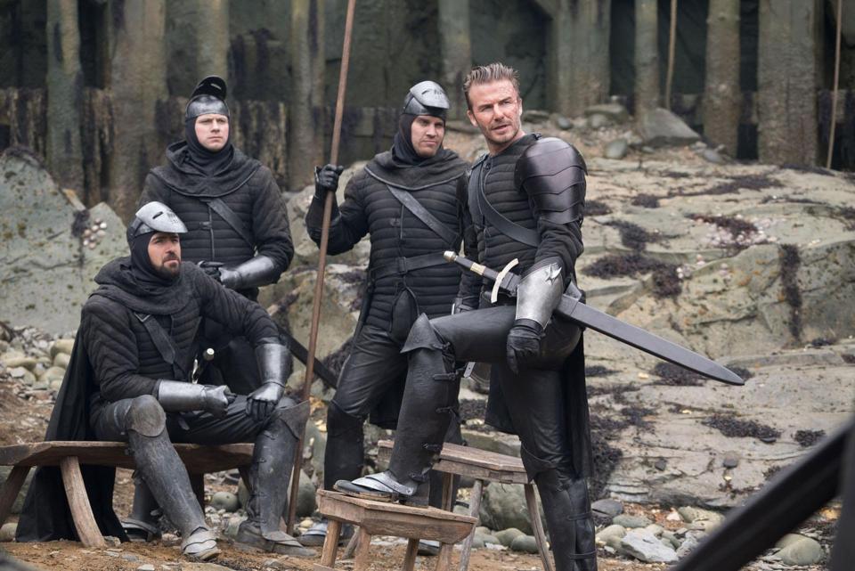  David Beckham pictured on set in new King Arthur movie