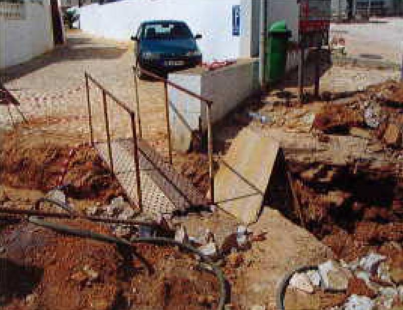  Men working on drains near the resort had opened a trench between four and six feet deep