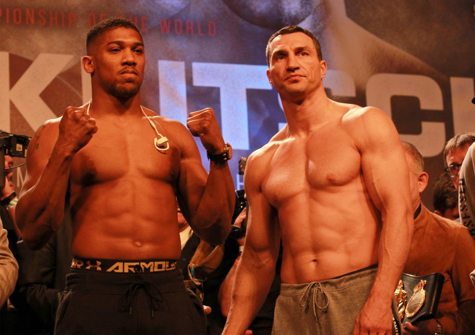 Anthony Joshua and Wladimir Klitschko ahead of their Wembley showdown