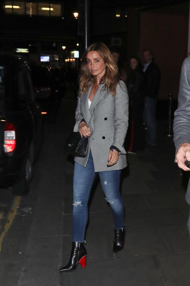  The former pop star wore a chic blazer and jeans during the outing with her husband after claims their marriage had been under strain