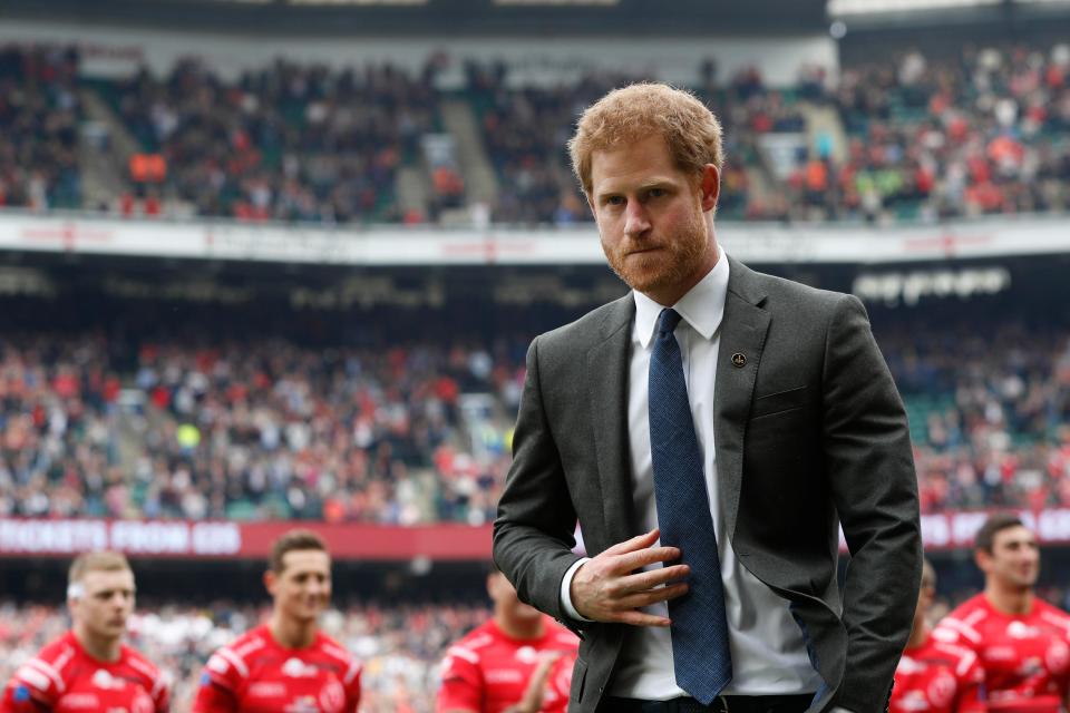  Prince Harry left the field to take his pitch-side seat