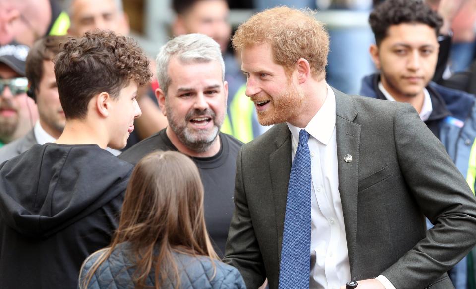  Prince Harry chatted to fans at half-time