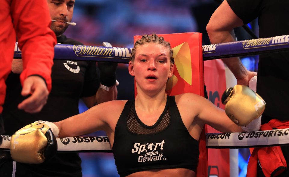  Nina Meinke was well behind on the scorecards when the referee waved off the fight