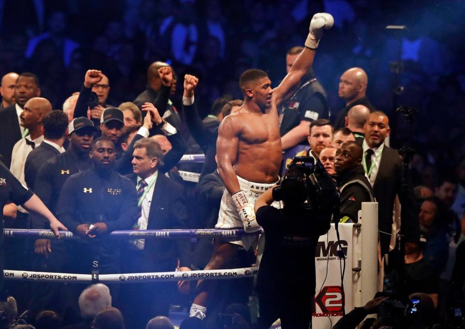  Anthony Joshua recorded his 19th victory at Wembley