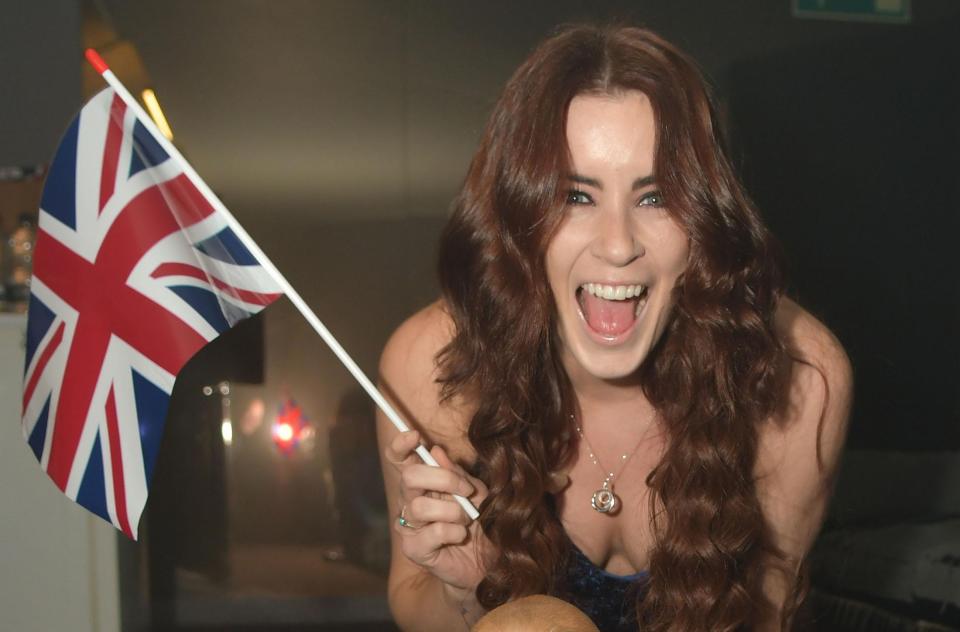  Flying the flag... Eurovision hopeful Lucie Jones