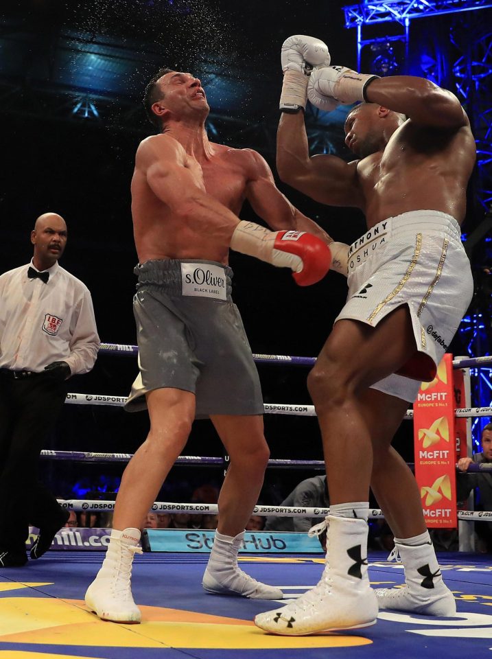  Joshua rocked Klitschko and the world of boxing with his massive uppercut at Wembley Stadium