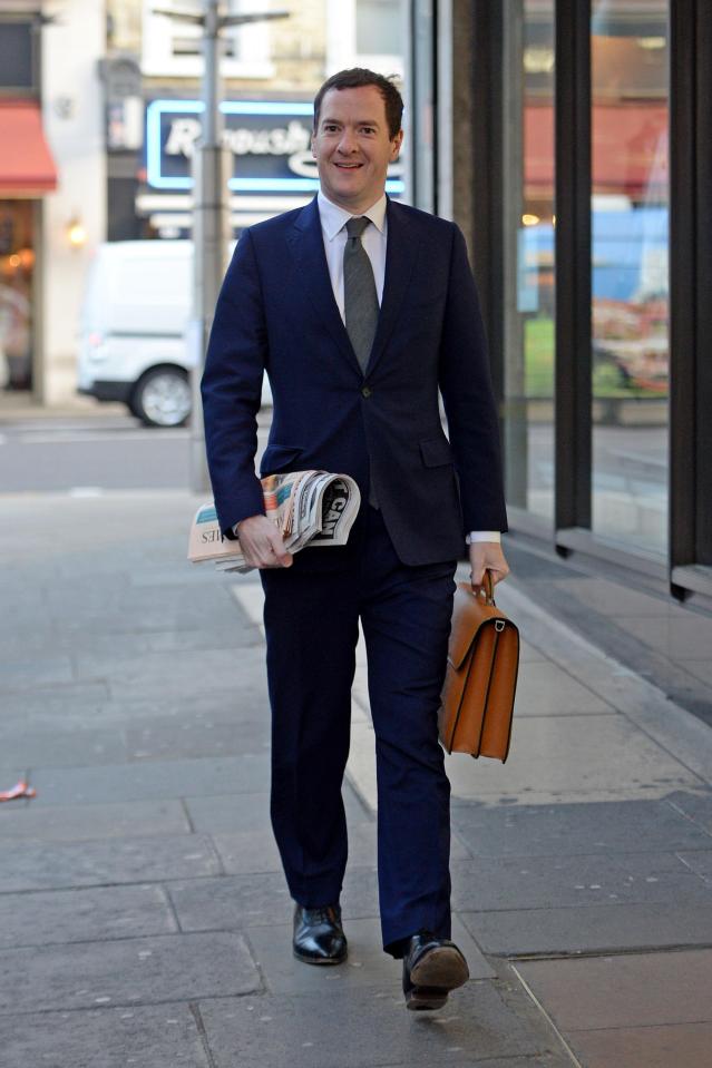  George Osborne walks into the Evening Standard offices for his first day as editor