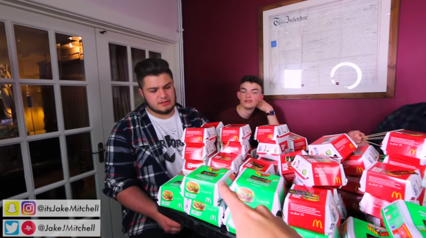  Along with three friends, the YouTuber bought 50 Big Macs and ten Big Tasties for the experiment