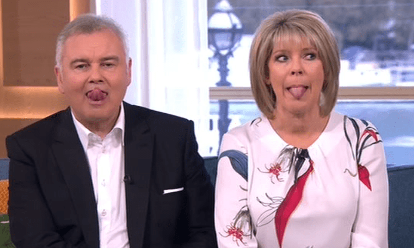  Mike Dilkes had hosts Eamonn Holmes and Ruth Langsford singing the national anthems while sticking their tongues and moving them from side to side