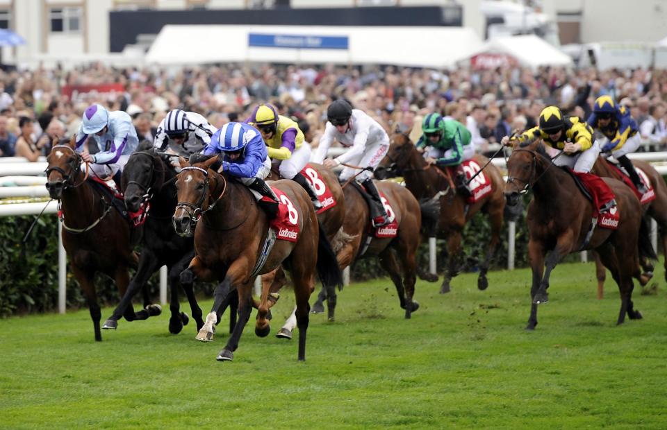  Muthmir (blue and white stripes) finished fourth in the King's Stand Stakes at Royal Ascot