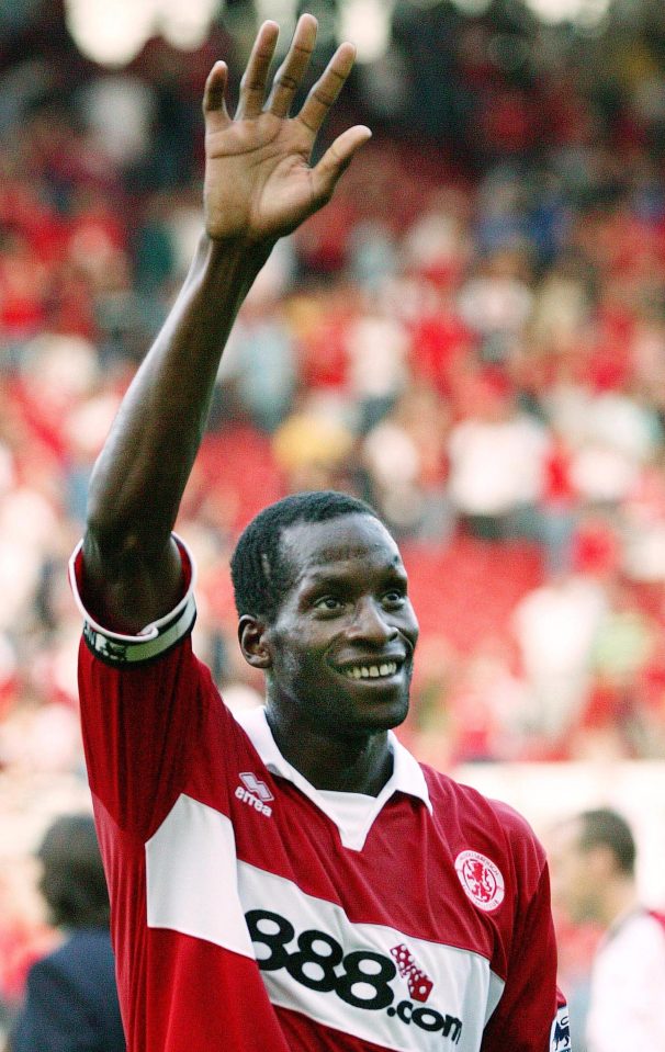  Ugo Ehiogu was also a popular player in the North East with Middlesbrough