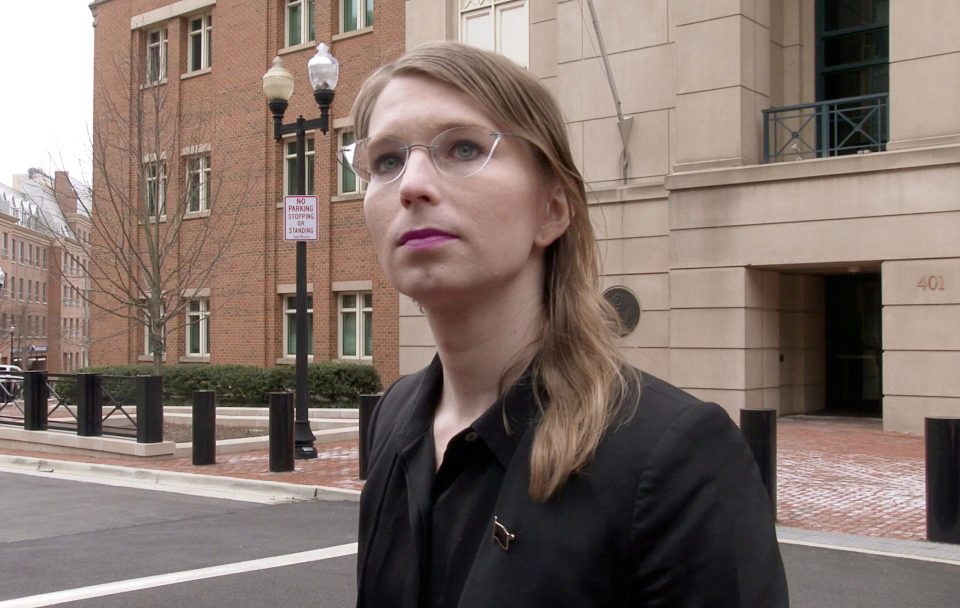  Chelsea Manning speaks to reporters outside the federal courthouse shortly before she was taken into custody for being in contempt of court for refusing to testify before a federal grand jury on March 8, 2019