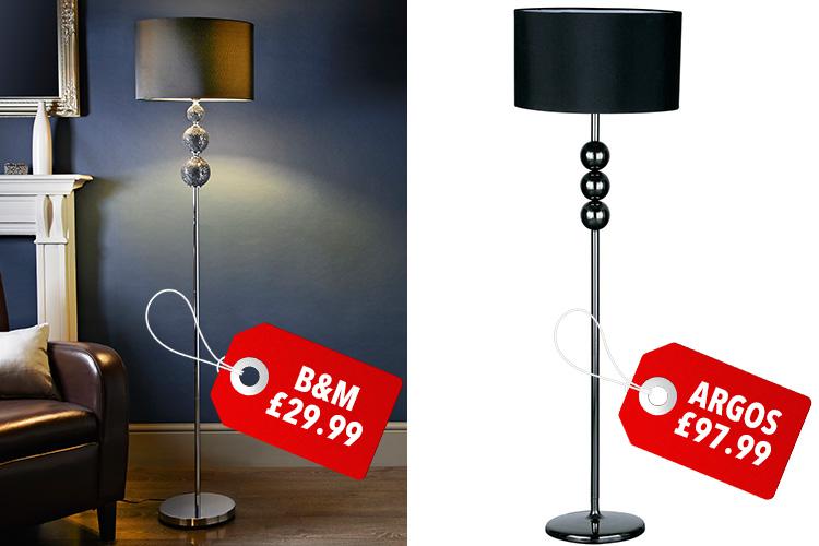  The lamp from B&M has a very low price tag of £29.99 but it looks very similar to one from Argos