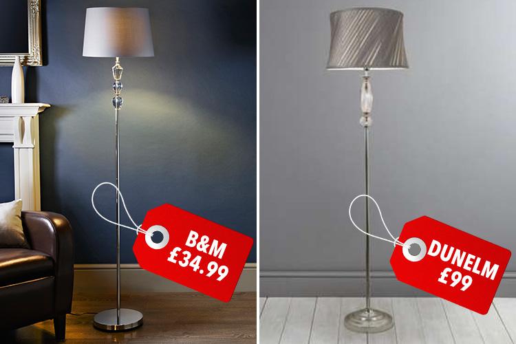  The lamp on the left from B&M costs £34.99 - £64 less than the one from Dunelm