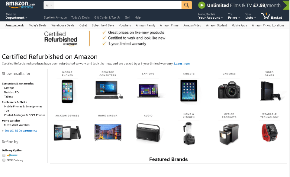  Amazon sells refurbished electronics at a discount