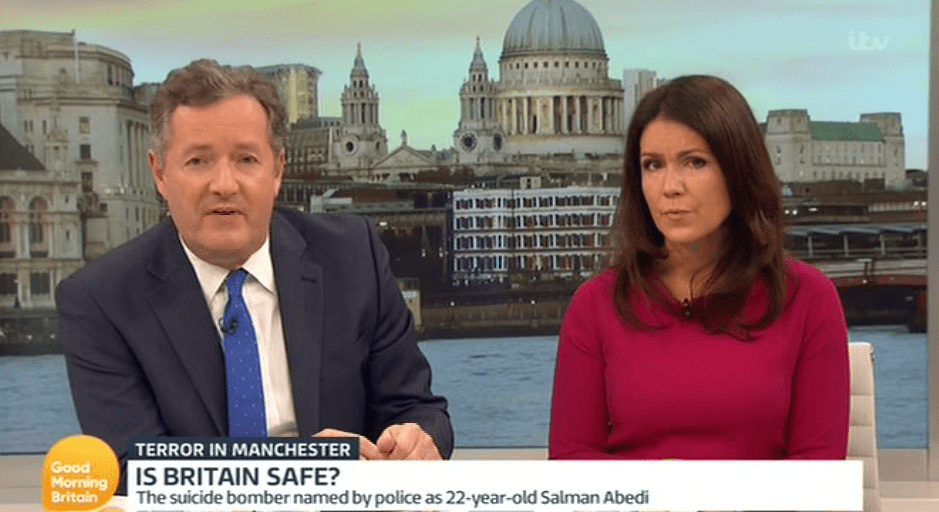  Good Morning Britain's Piers Morgan tragically revealed missing teenager Olivia Campbell had been named a victim of the Manchester terror attacks