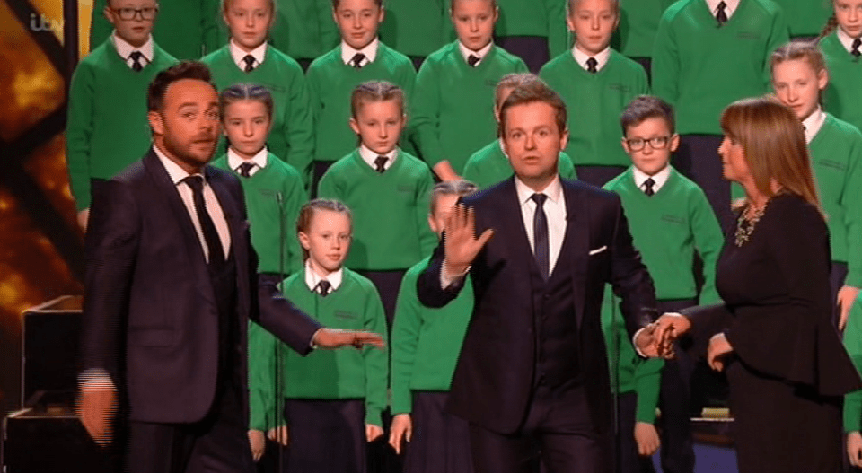  Ant and Dec ran onstage to stop the first act, St Patrick's Choir from performing before they had even started