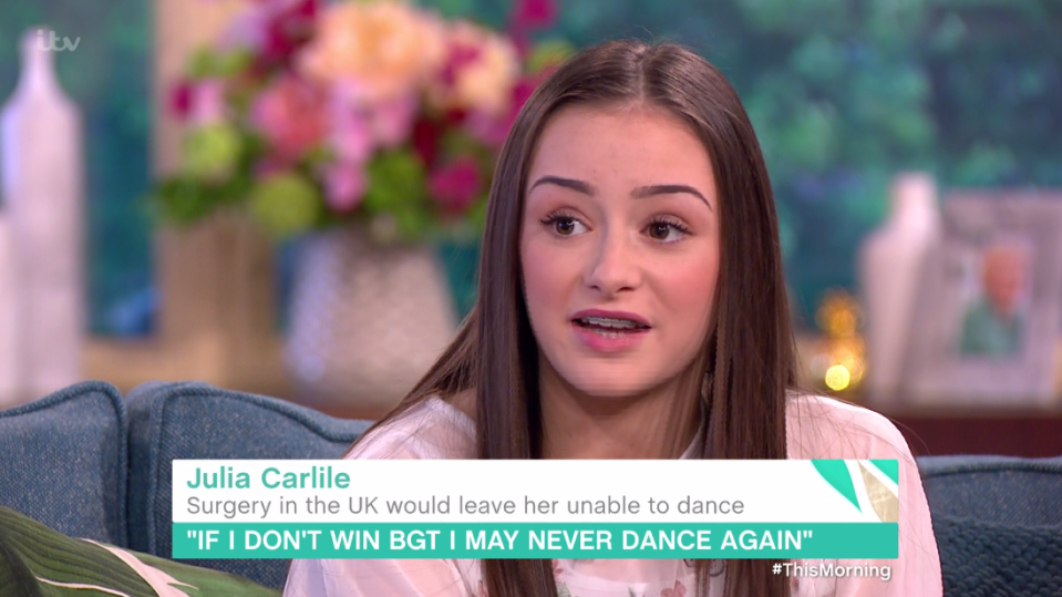  Britain's Got Dancing star Julia Carlisle admitted she 'struggles' to breathe when dancing because of the curvature of her spine