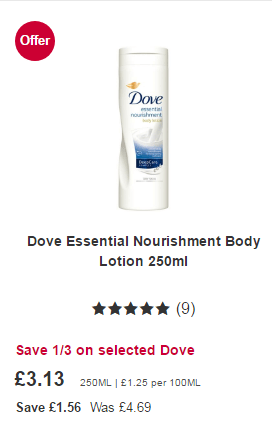  While the non-baby lotion by the same brand costs £1.25 per 100ml