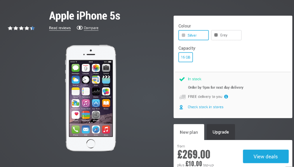  While a brand new one from Carphone Warehouse costs a whopping £120 more