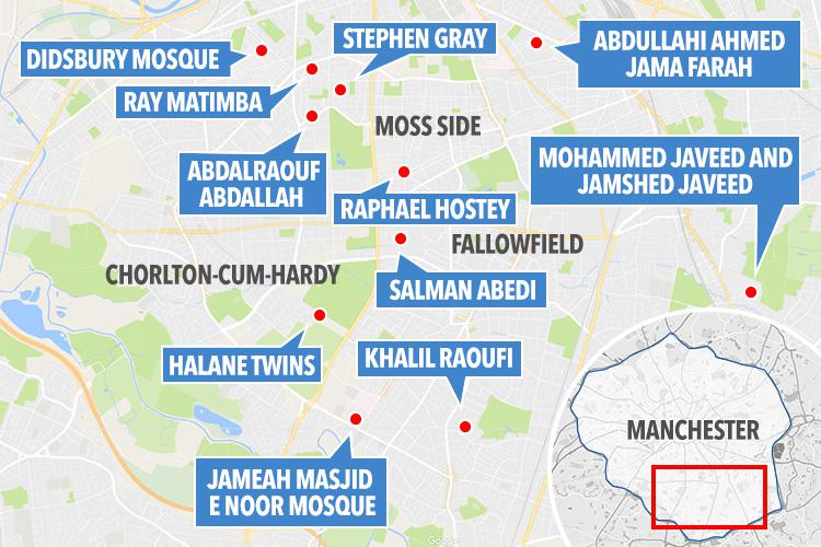  More than a dozen convicted or killed terrorists lived in the small pocket of Manchester where Abedi grew up