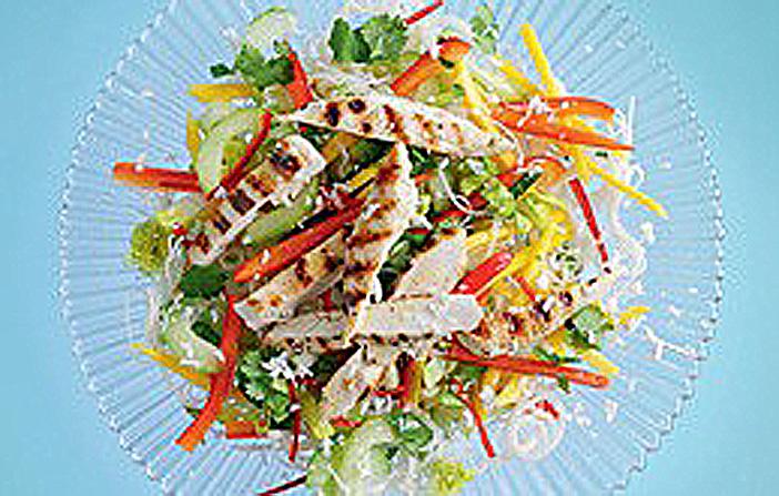  Follow Mrs Crunch's recipe for chicken, coconut & mango salad