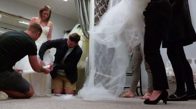  In another episode, a groom hacked at the bride's £75 gown to make sure it wasn't too long