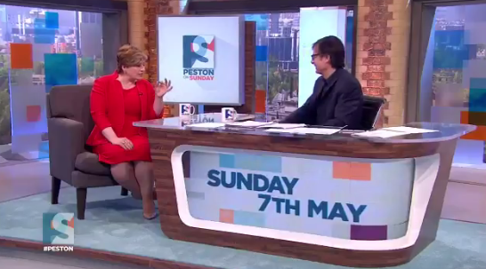  She told ITV's Peston on Sunday that voters were more interested in Theresa May's hair