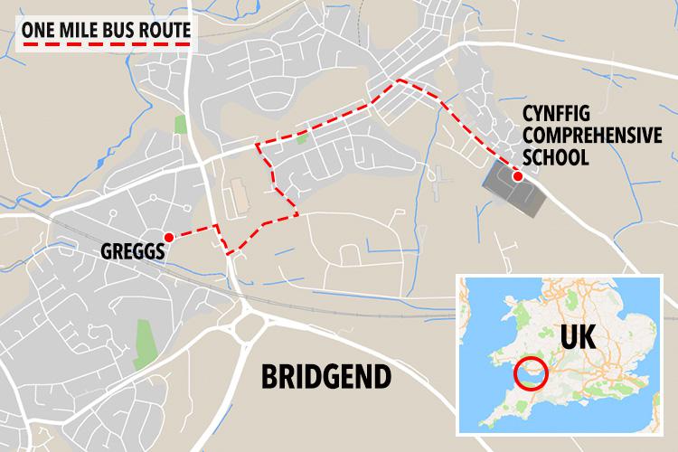  Pupils dropped off at Greggs faced a one-mile walk back to their school