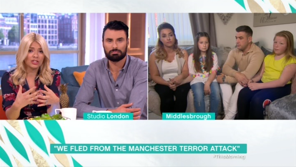  The family told Holly Willoughby and Rylan Clark of the chaos inside the arena