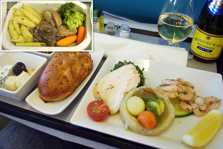  The Turkish Airlines Business Class offering looks light and healthy, whereas the Economy version looks greasy and bland