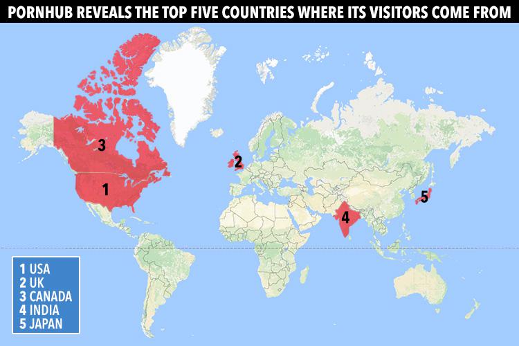 The porn giant unveiled where most of its visitors come from, with Britain coming second behind the US