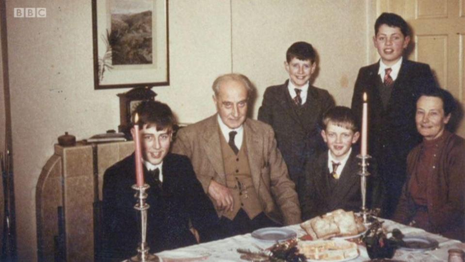 Mr Corbyn also showed this picture of him and his brothers at his grandfather's 80th birthday party