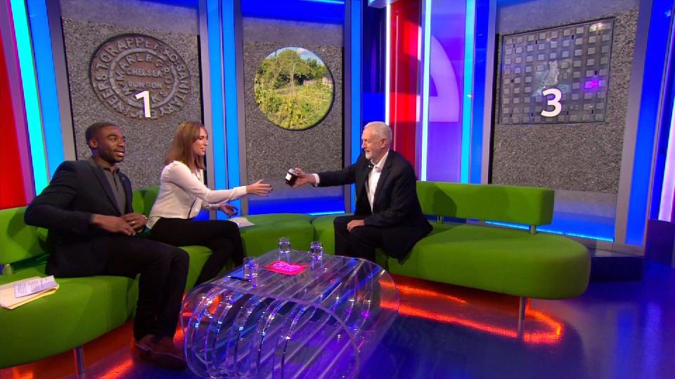 Mr Corbyn concluded the interview by giving the presenters a jar of home-made jam