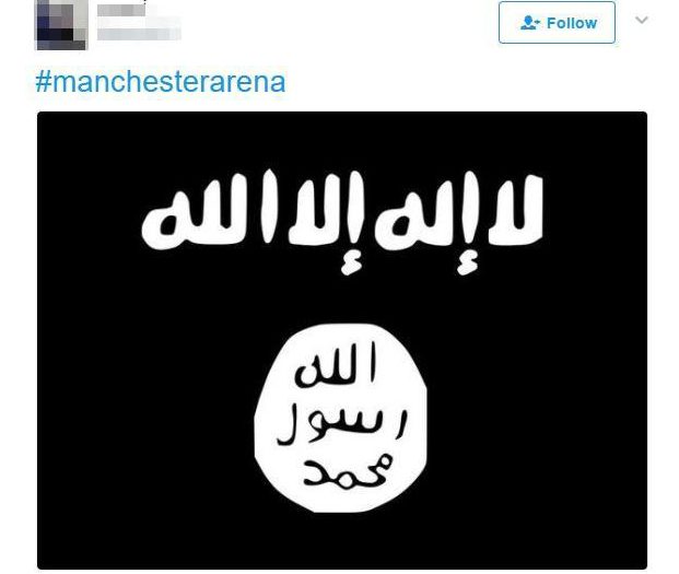 One Twitter user shared an image of the ISIS flag