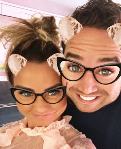 Katie Price shared this selfie of her and Kieran Hayler at a recording studio