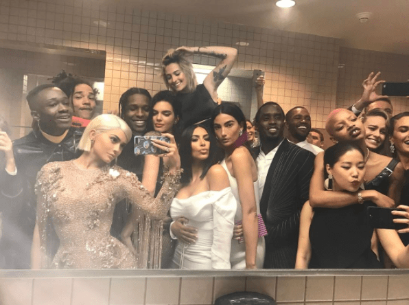 Kylie Jenner posted this celeb-filled bathroom selfie from the Met Gala on Sunday night