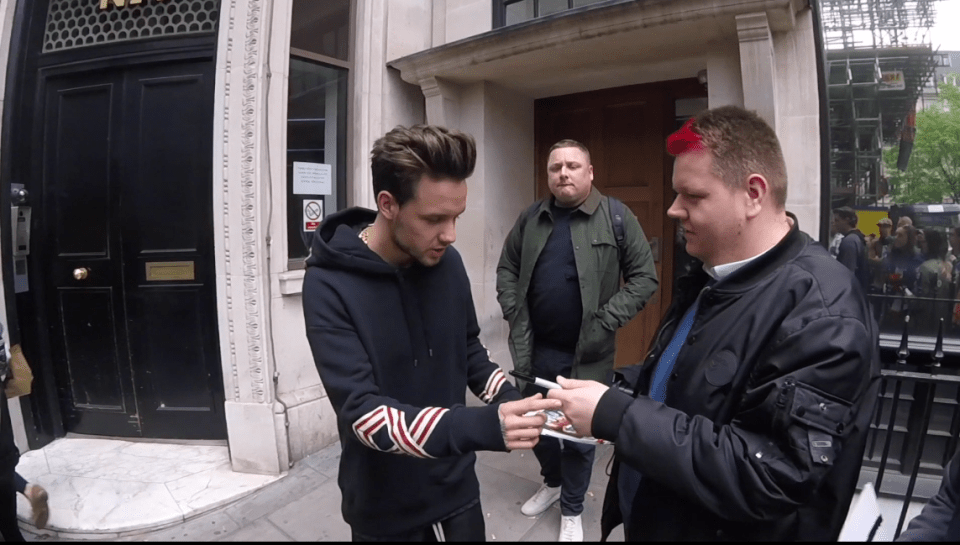  Liam made the confession after recognising this fan from the ITV show