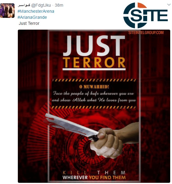 Another ISIS shared a shot saying: "Just terror"