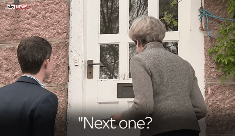 A voter would rather not answer the door to the PM in Aberdeenshire on Monday