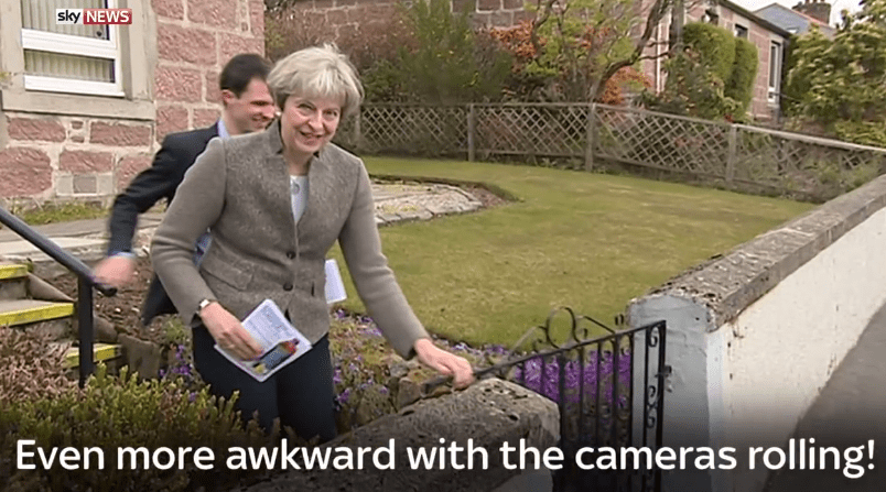 Sky News cameras filmed as Theresa May failed to speak to any voters