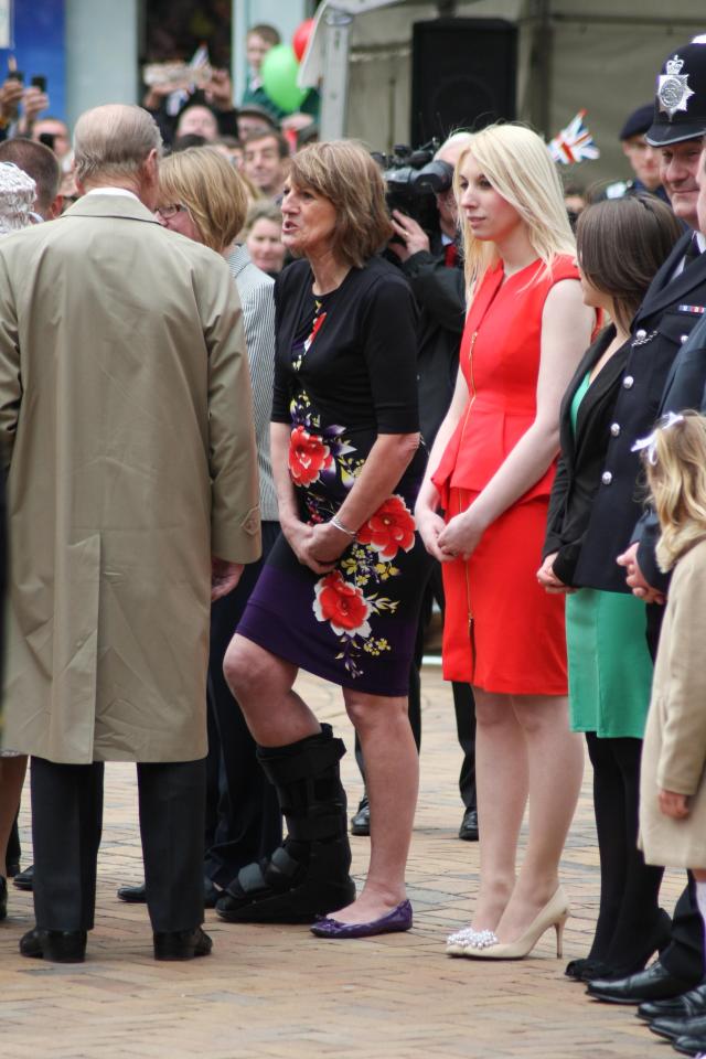  Prince Philip was accompanying the Queen on a Diamond Jubilee Tour to Bromley in 2012 when he met Hannah Jackson, in red